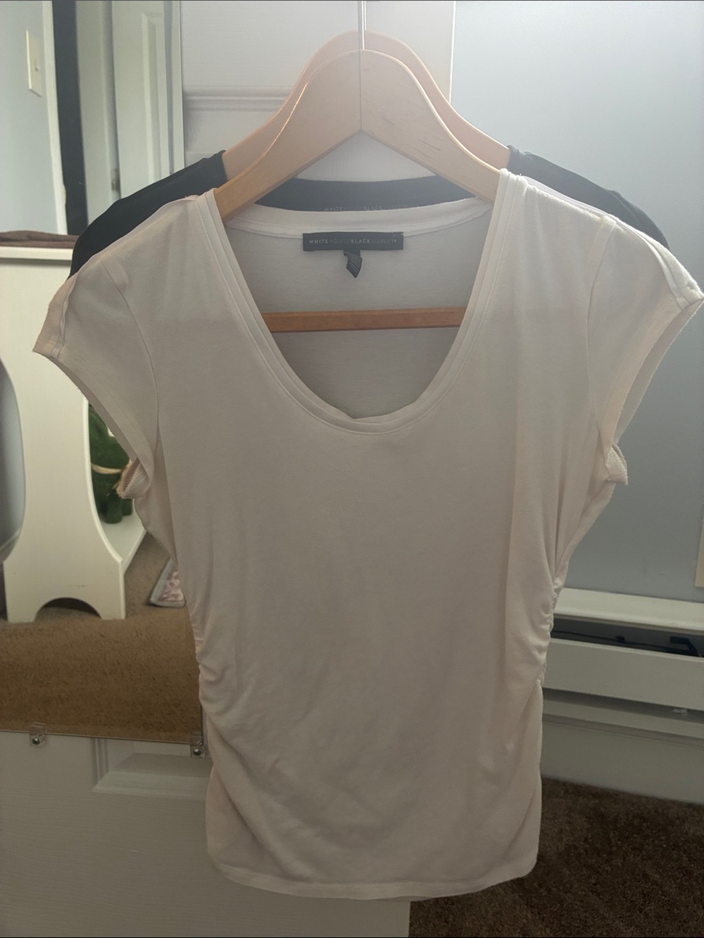 White House Black Market Scoop Neck Short Sleeve Tops